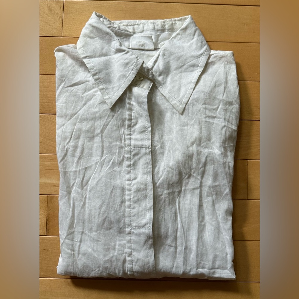 Mng Basics women's white button down shirt-size 4